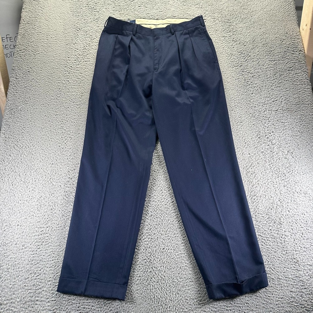 Polo Ralph‎ Lauren Pant Mens 34x30 Blue Polyester Dress Straight Business Career